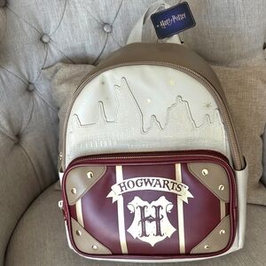 Harry Potter Backpack Hogwarts Maroon & Cream Color NWT School Bag Wizard Pocket